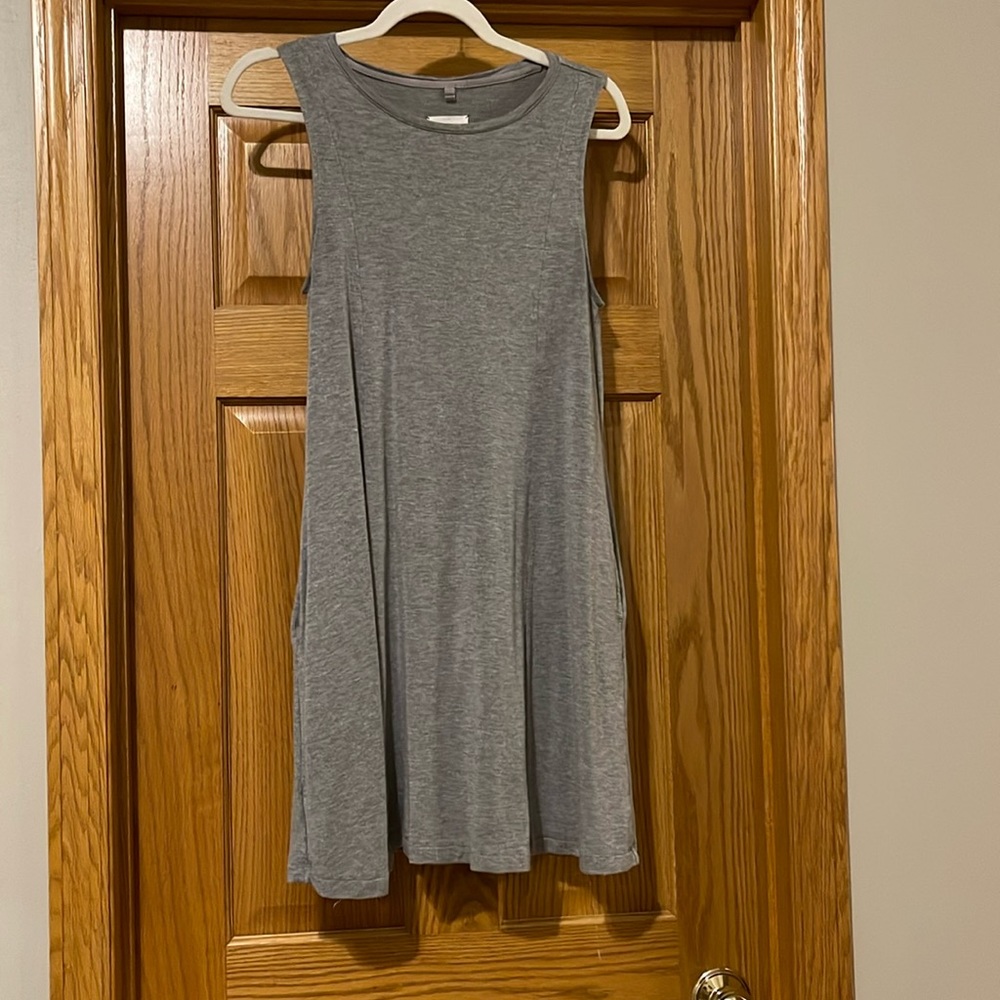 LOFT Lou & Grey Signature Soft Gray Sleeveless Swing Dress Size S